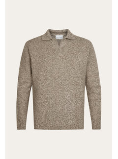 Profuomo Profuomo Polo Open Longsleeve Brown (PPXJ30017A)