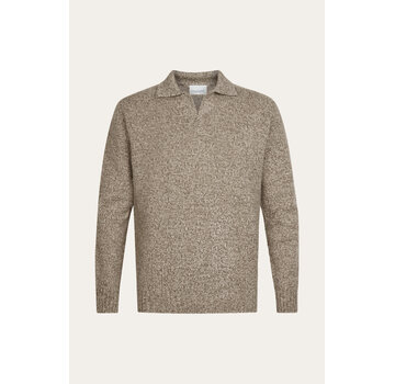 Profuomo Profuomo Polo Open Longsleeve Brown (PPXJ30017A)