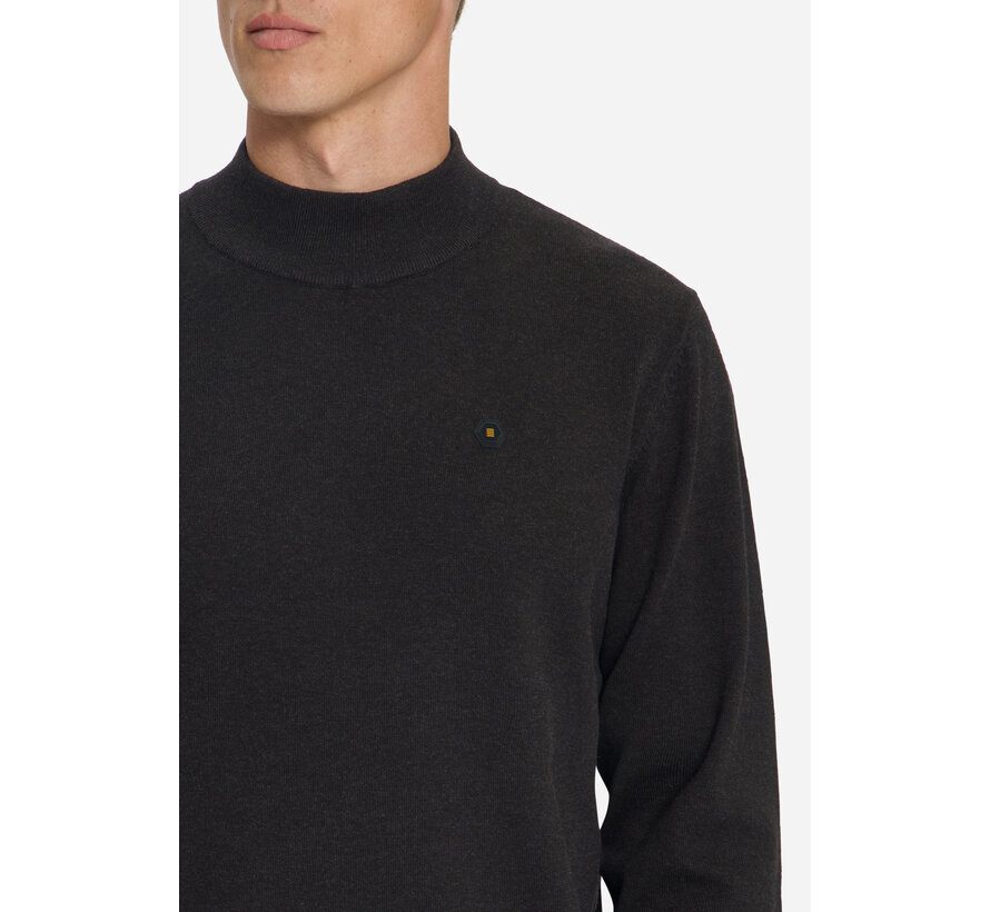 No Excess Pullover Turtle Neck Melange Dark Brown (33210815 - 042)