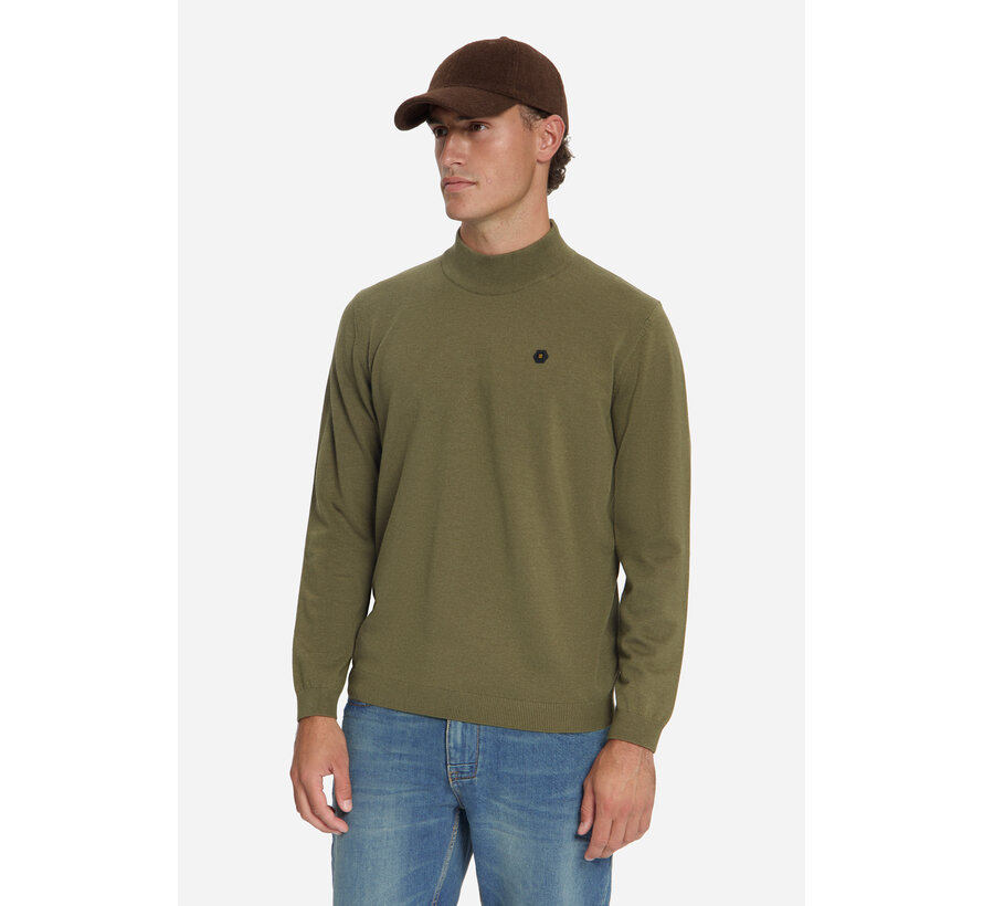 No Excess Pullover Turtle Neck Melange Moss (33210815 - 152)