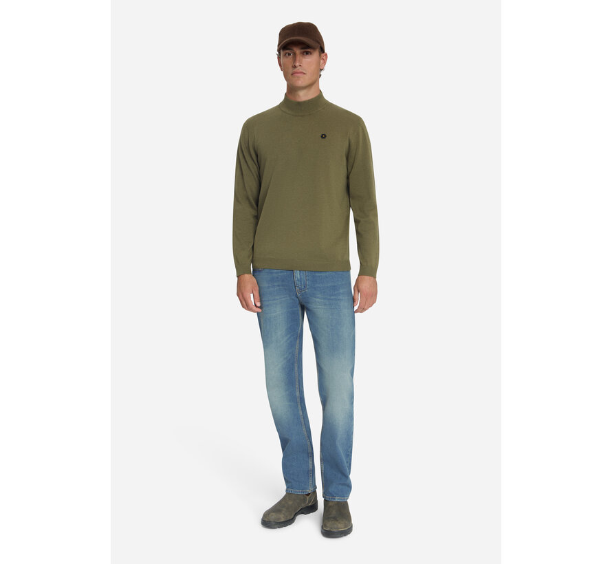 No Excess Pullover Turtle Neck Melange Moss (33210815 - 152)