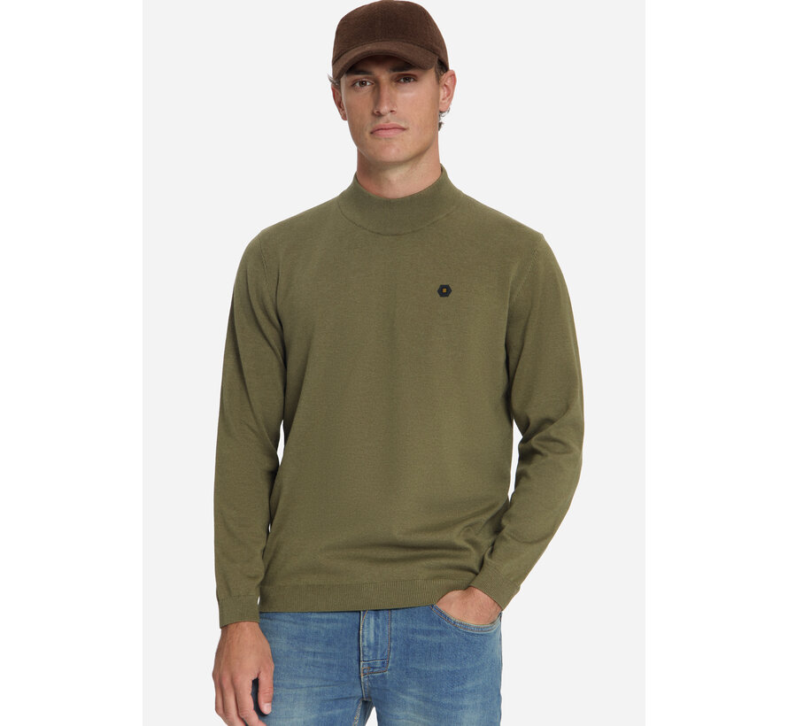No Excess Pullover Turtle Neck Melange Moss (33210815 - 152)