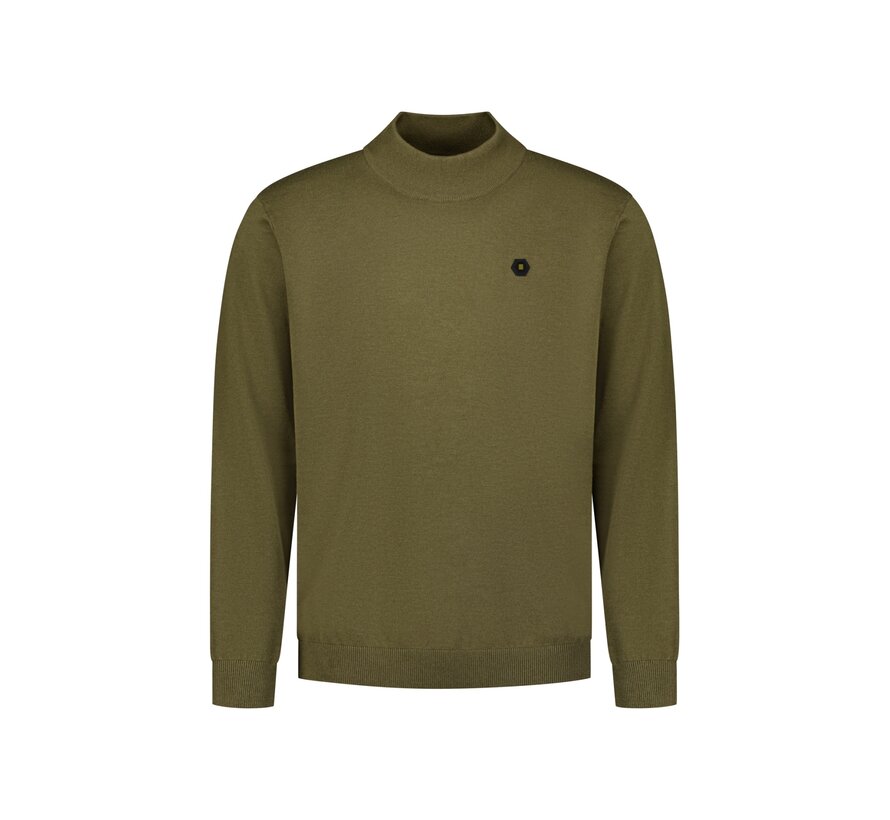 No Excess Pullover Turtle Neck Melange Moss (33210815 - 152)