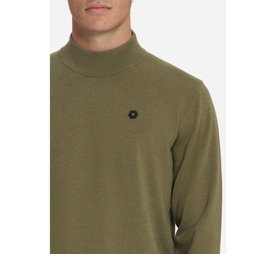No Excess Pullover Turtle Neck Melange Moss (33210815 - 152)