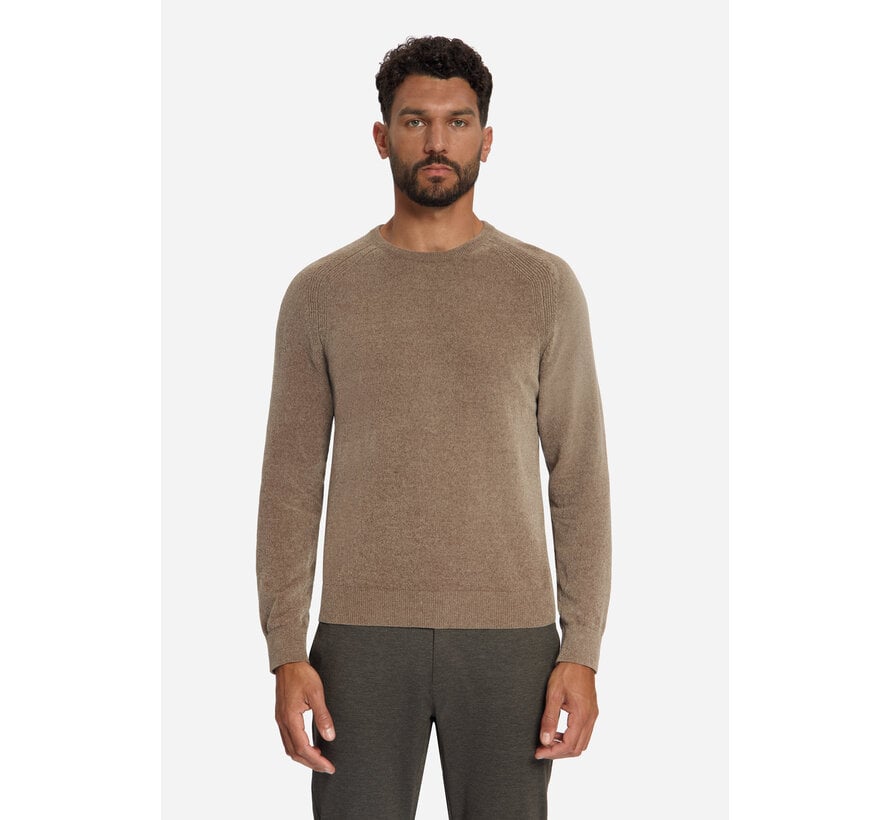 No Excess Pullover Crewneck Light Weight Chenille Light Brown (33210850SN - 041)