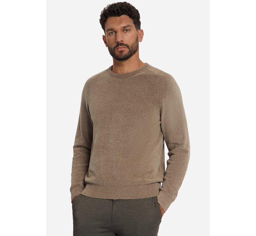 No Excess Pullover Crewneck Light Weight Chenille Light Brown (33210850SN - 041)