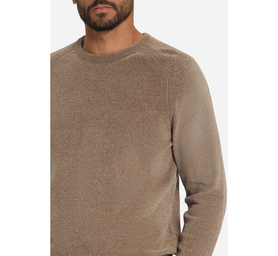 No Excess Pullover Crewneck Light Weight Chenille Light Brown (33210850SN - 041)