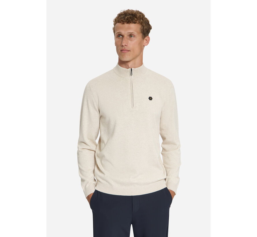 No Excess Half Zip Pullover Melange Stone (33210895SN - 014)