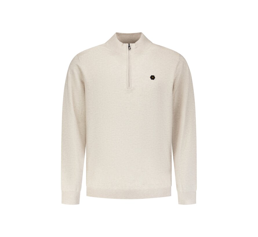 No Excess Half Zip Pullover Melange Stone (33210895SN - 014)