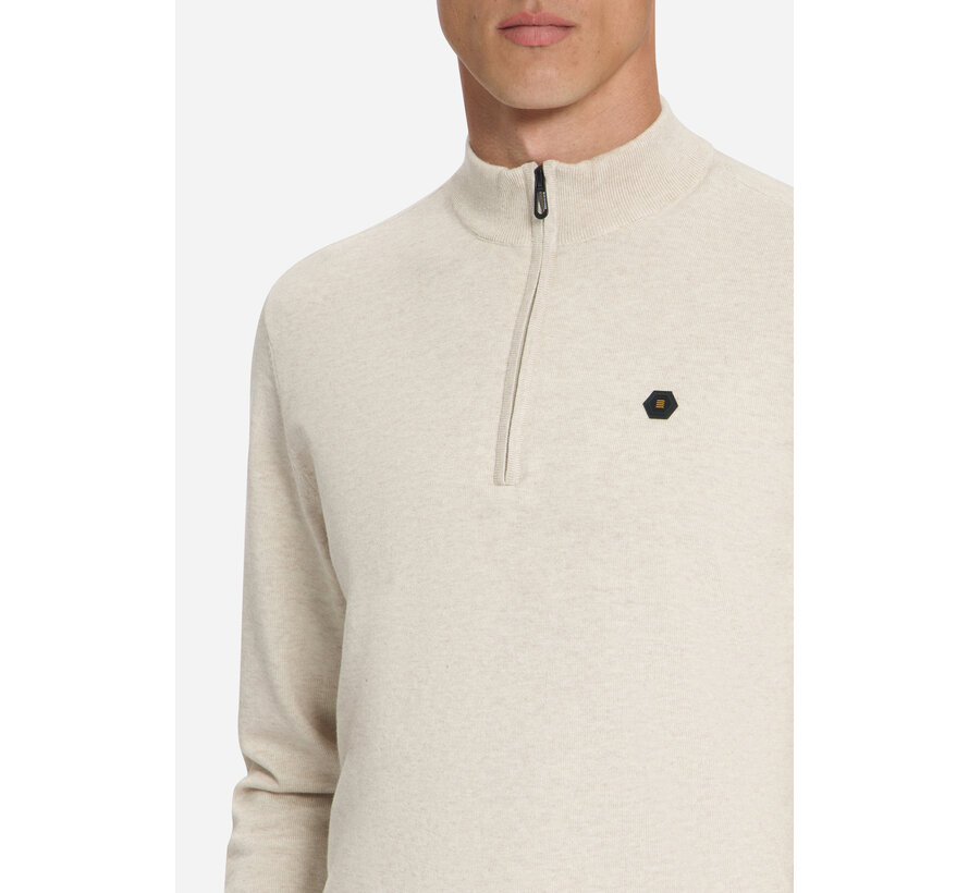 No Excess Half Zip Pullover Melange Stone (33210895SN - 014)