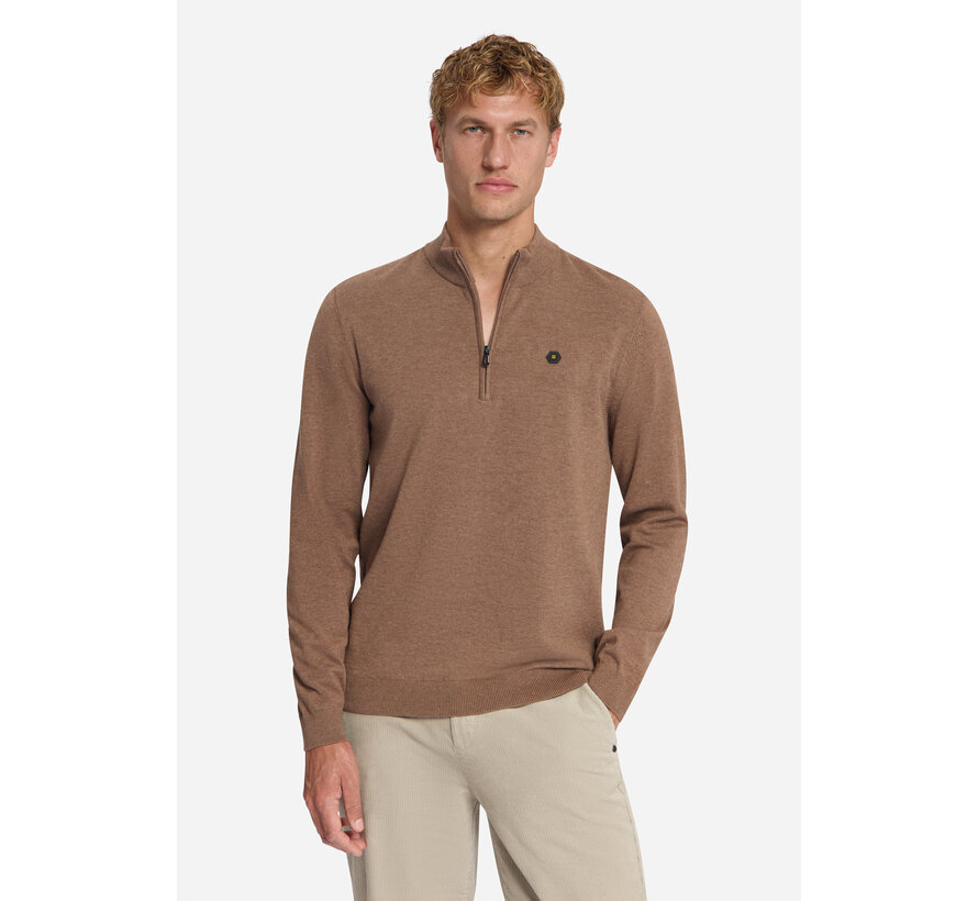 No Excess Half Zip Pullover Melange Light Brown (33210895SN - 041)