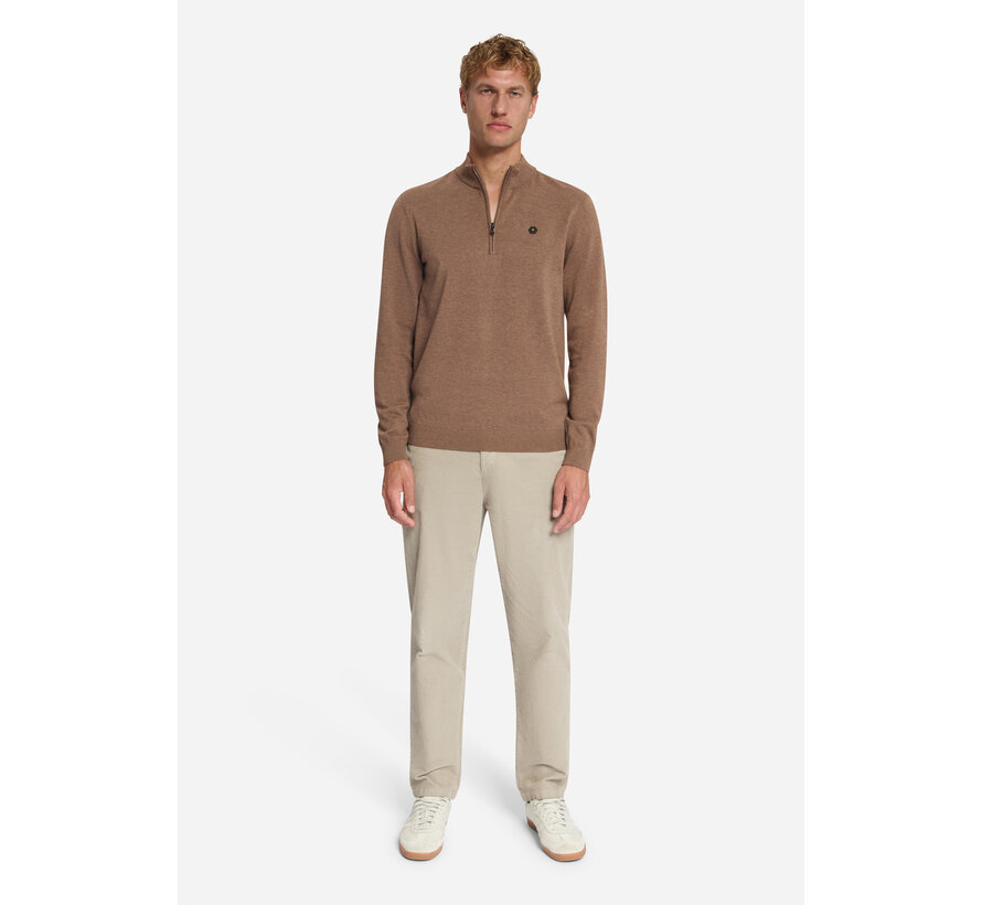 No Excess Half Zip Pullover Melange Light Brown (33210895SN - 041)