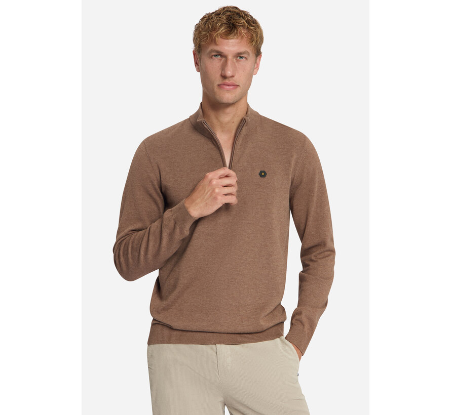 No Excess Half Zip Pullover Melange Light Brown (33210895SN - 041)