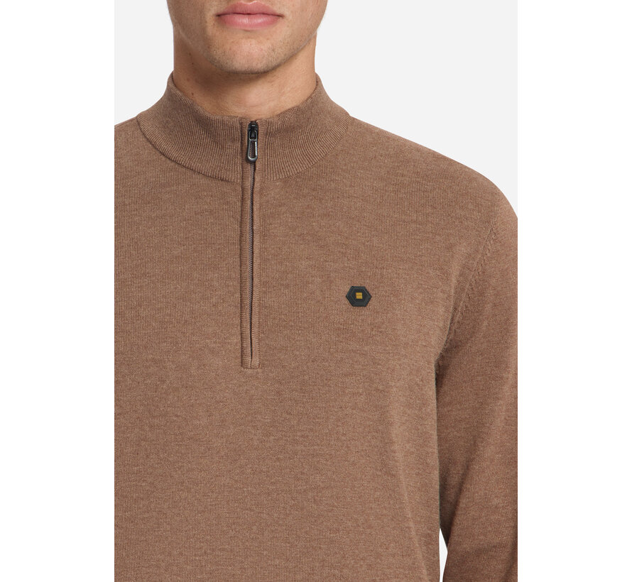 No Excess Half Zip Pullover Melange Light Brown (33210895SN - 041)