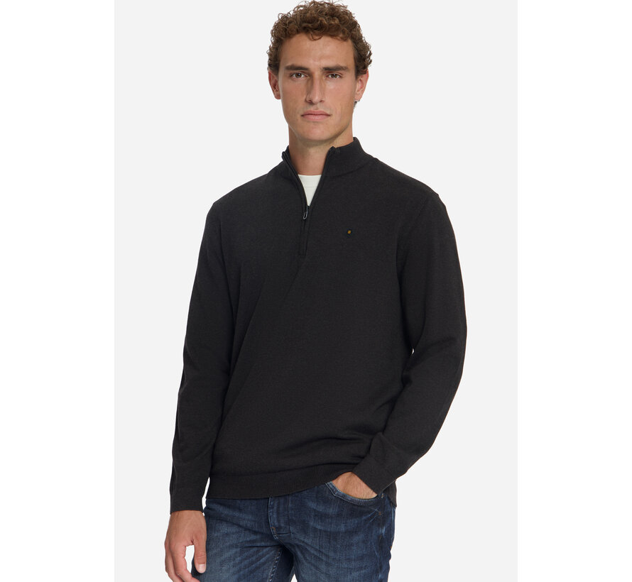 No Excess Half Zip Pullover Melange Dark Brown (33210895SN - 042)
