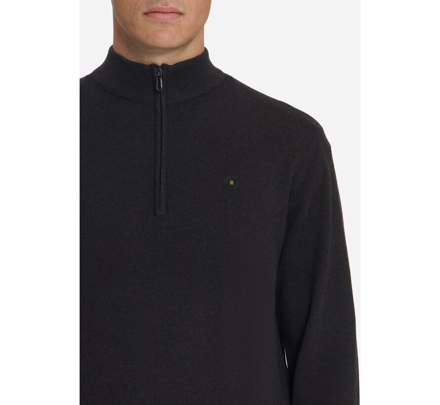 No Excess Half Zip Pullover Melange Dark Brown (33210895SN - 042)
