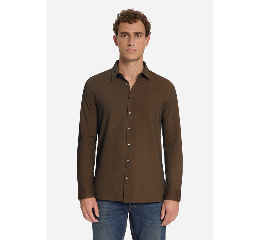No Excess Overhemd Shirt Twill Jersey Caramel (33410881 - 048)