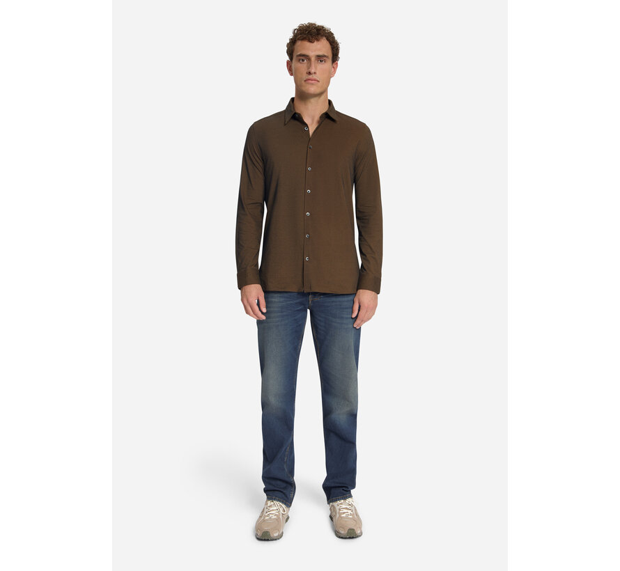 No Excess Overhemd Shirt Twill Jersey Caramel (33410881 - 048)