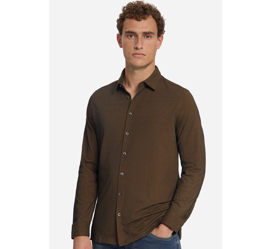 No Excess Overhemd Shirt Twill Jersey Caramel (33410881 - 048)
