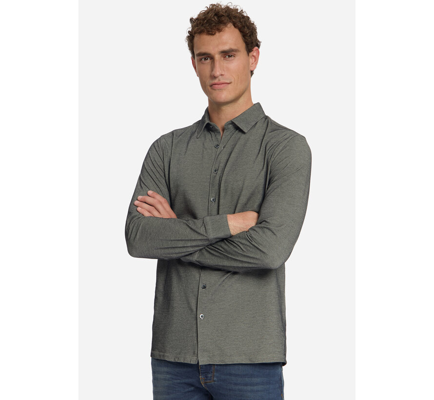 No Excess Overhemd Shirt Twill Jersey Cement (33410881 - 122)
