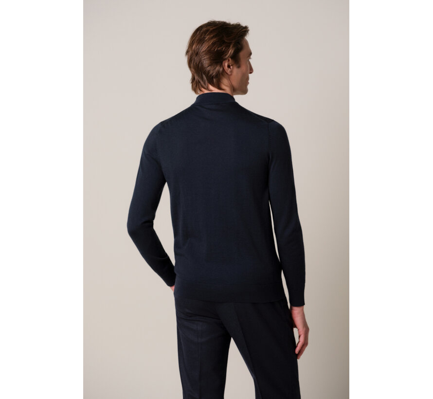 Profuomo Pullover Mockneck Merino Wool Navy (PPXJ30028A)