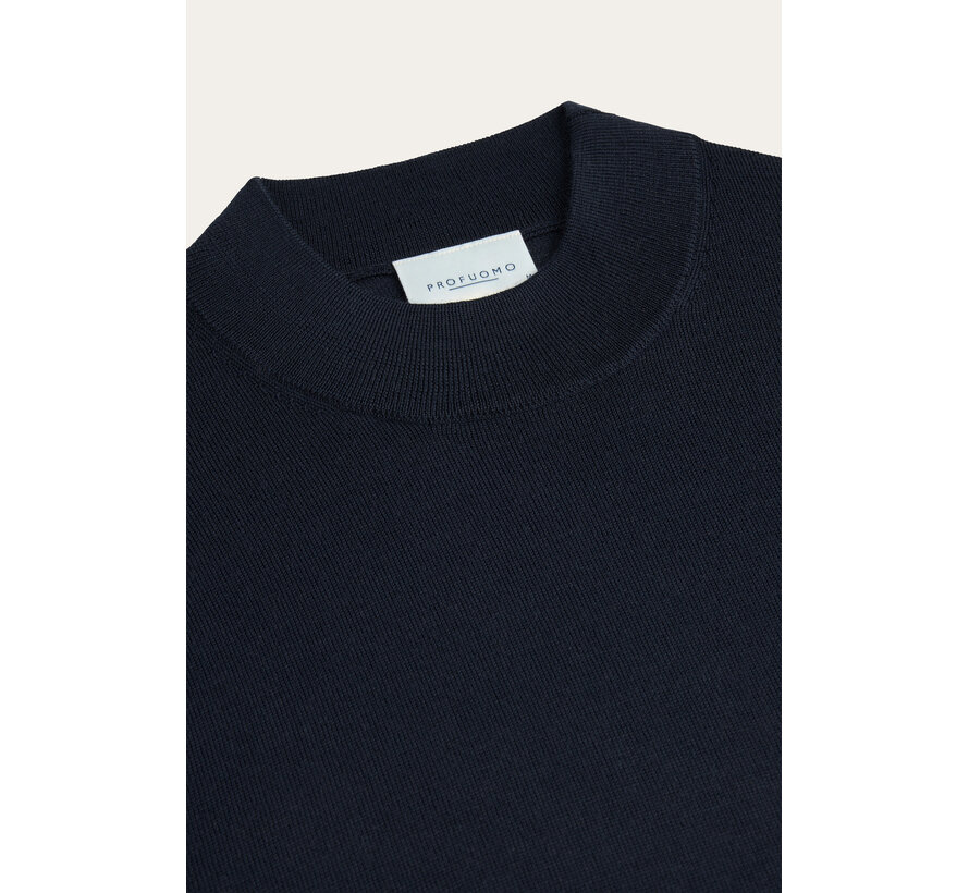 Profuomo Pullover Mockneck Merino Wool Navy (PPXJ30028A)