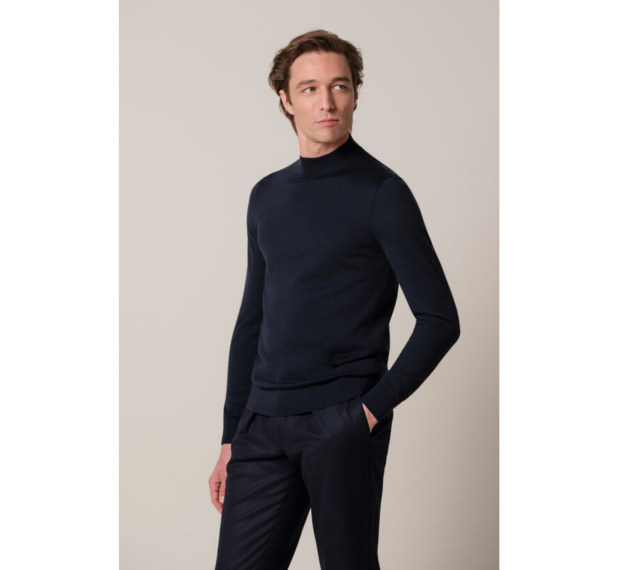 Profuomo Pullover Mockneck Merino Wool Navy (PPXJ30028A)