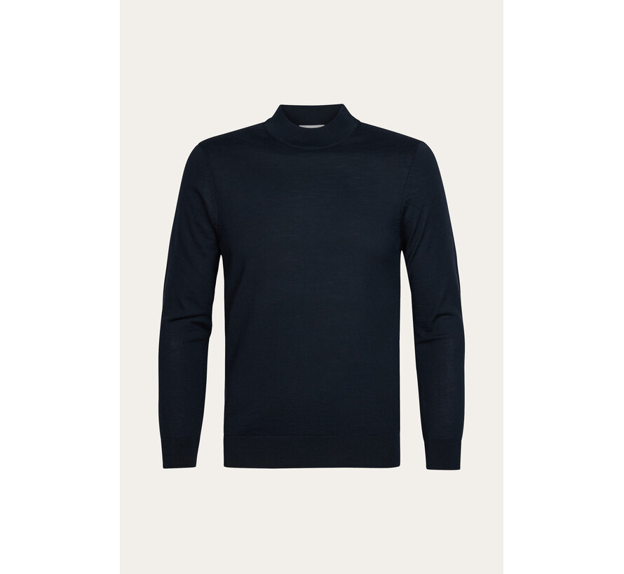 Profuomo Pullover Mockneck Merino Wool Navy (PPXJ30028A)