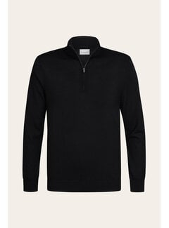 Profuomo Half Zip Pullover Merino Wool Black (PPXJ30025C)