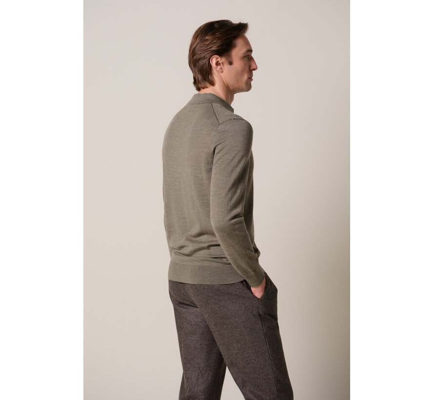 Profuomo Longsleeve Polo Merino Wool Brown (PPXJ30029F)