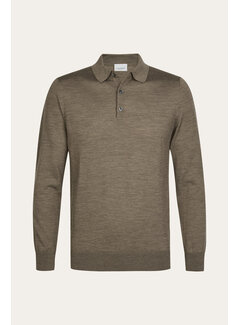 Profuomo Longsleeve Polo Merino Wool Brown (PPXJ30029F)