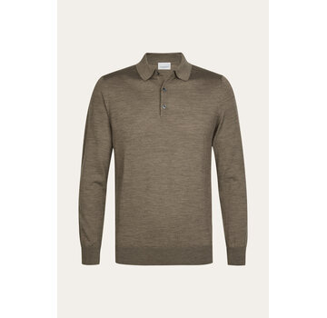 Profuomo Profuomo Longsleeve Polo Merino Wool Brown (PPXJ30029F)