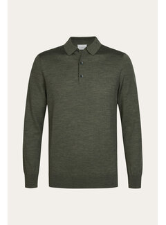 Profuomo Longsleeve Polo Merino Wool Dark Green (PPXJ30029D)