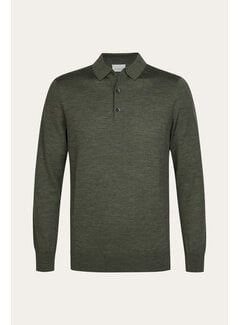 Profuomo Profuomo Longsleeve Polo Merino Wool Dark Green (PPXJ30029D)