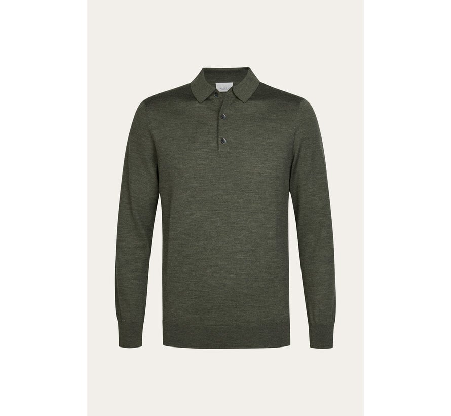 Longsleeve Polo Merino Wool Dark Green (PPXJ30029D)
