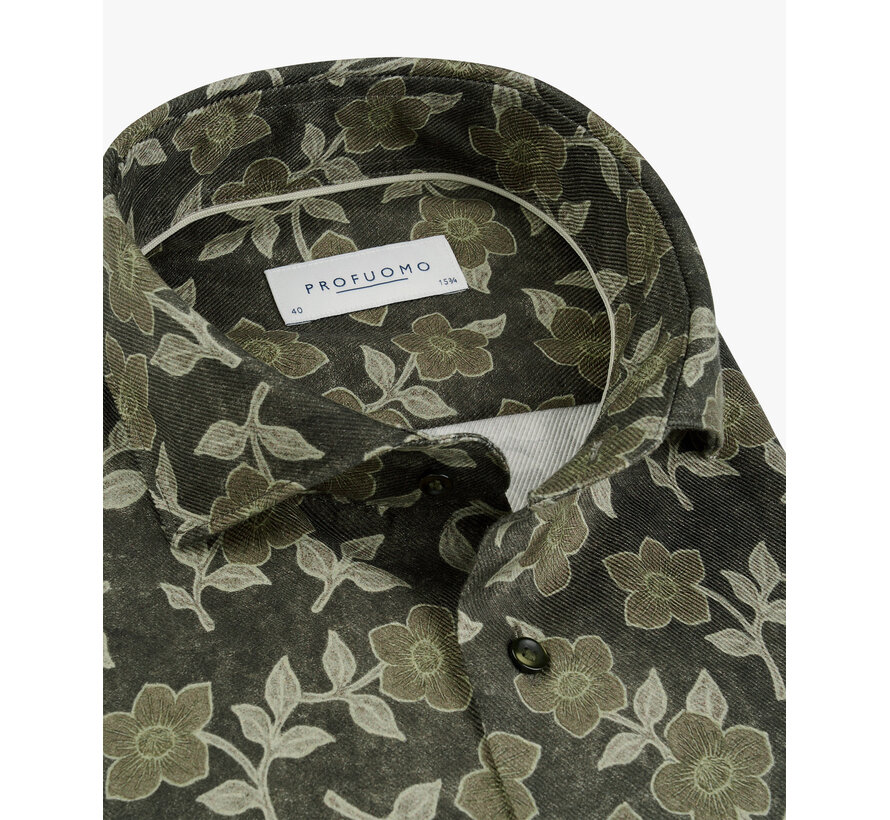 Overhemd Slim Fit Cutaway Print Brown (PPXH30018A)