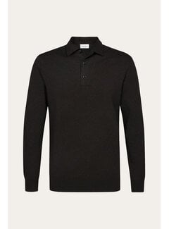 Profuomo Profuomo Longsleeve Polo Regular Fit Luxury Basic One Piece Dark Brown (PPXJ30003E)