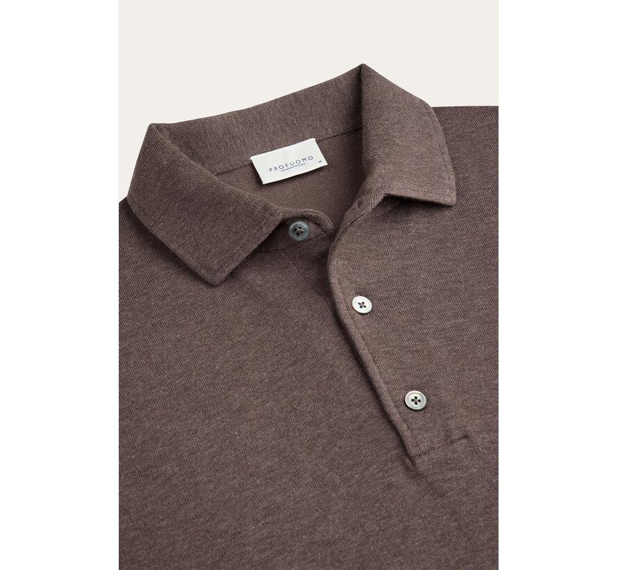 Profuomo Longsleeve Polo Regular Fit Luxury Basic One Piece Aubergine (PPXJ30003D)
