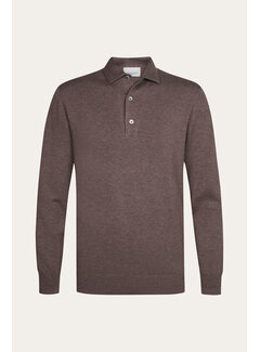 Profuomo Profuomo Longsleeve Polo Regular Fit Luxury Basic One Piece Aubergine (PPXJ30003D)