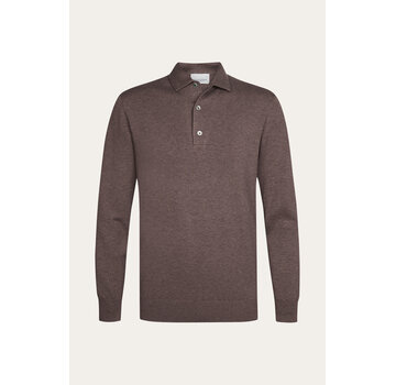 Profuomo Profuomo Longsleeve Polo Regular Fit Luxury Basic One Piece Aubergine (PPXJ30003D)