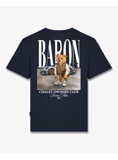 Baron Filou Baron Filou T-shirt FW26 Backprint Filou 187 Chalet Owners Club Baron Oxford Blue