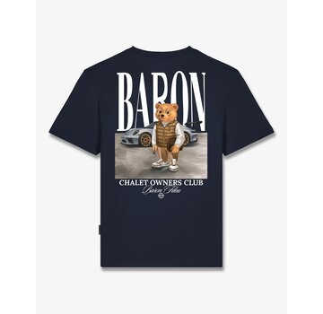 Baron Filou Baron Filou T-shirt FW26 Backprint Filou 187 Chalet Owners Club Baron Oxford Blue