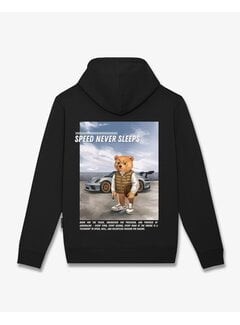 Baron Filou Baron Filou Hooded Sweater FW26 Backprint Filou 187 Speed Never Sleeps Black