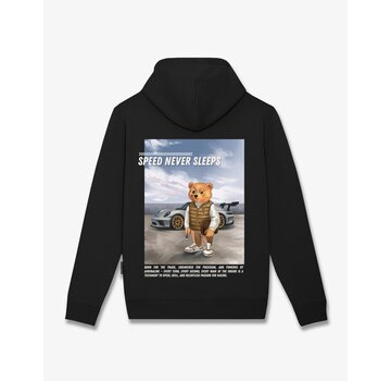 Baron Filou Baron Filou Hooded Sweater FW26 Backprint Filou 187 Speed Never Sleeps Black