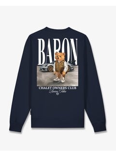 Baron Filou Baron Filou Sweater FW26 Backprint Filou 187 Chalet Owners Club Baron Oxford Blue