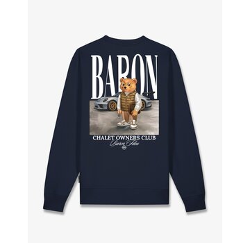 Baron Filou Baron Filou Sweater FW26 Backprint Filou 187 Chalet Owners Club Baron Oxford Blue