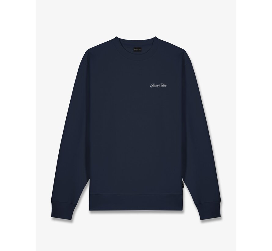 Baron Filou Sweater FW26 Backprint Filou 187 Chalet Owners Club Baron Oxford Blue