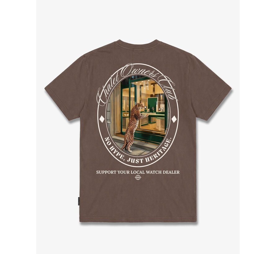 Baron Filou T-Shirt FW26 Oversized Backprint Watch Dealer Chocolate Brown