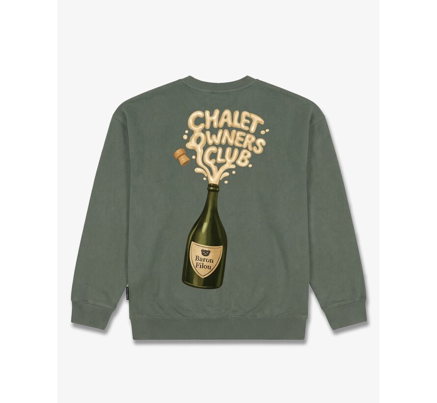 Baron Filou Sweater FW26 Oversized Backprint Bottle Olive Green
