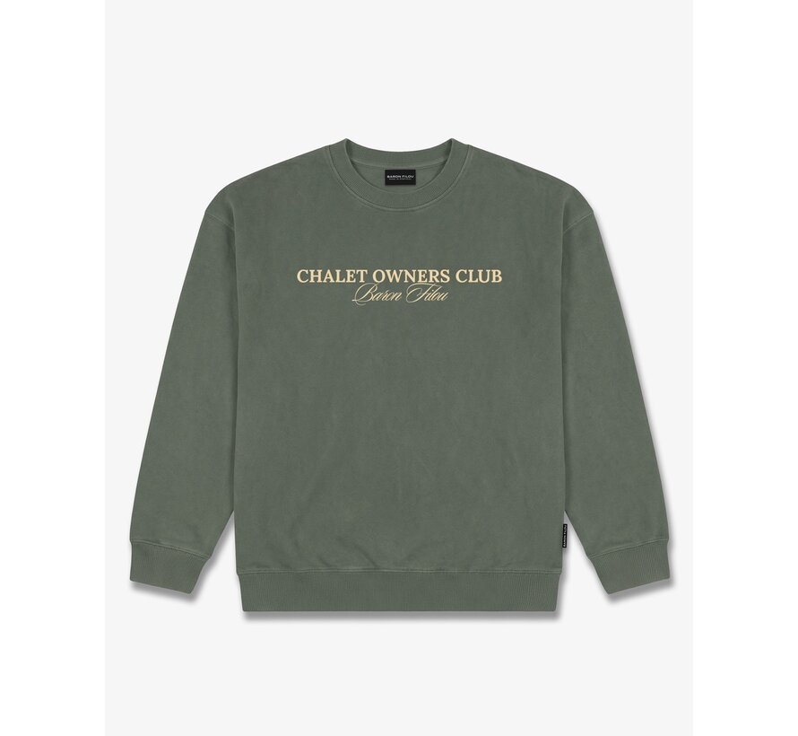 Baron Filou Sweater FW26 Oversized Backprint Bottle Olive Green